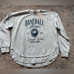 NEW Ivy + Cloth Baseball Mom pullover, Women’s Small